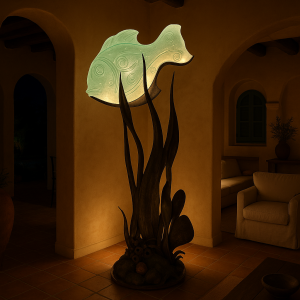 lampada da terra a forma di pesce